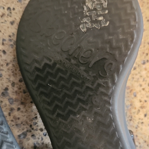 Skechers Black Strappy Wedges - Picture 2 of 7